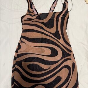 Emilio Pucci Black and Brown Mini Dress